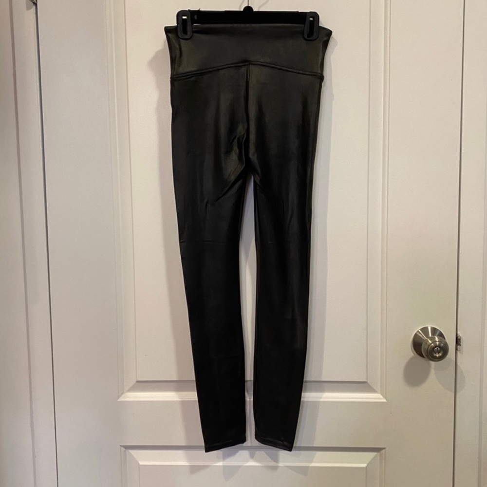 Spanx Faux Leather Tuxedo Side Stripe Leggings - Picture 5 of 7